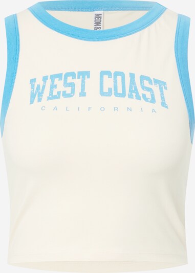 NEON & NYLON Top 'ARI' in Ecru / Neon blue, Item view
