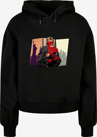 Merchcode Sweatshirt 'Grand Red Girl' in Black: front