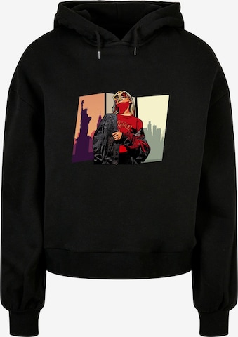 Merchcode Sweatshirt 'Grand Red Girl' in Zwart: voorkant