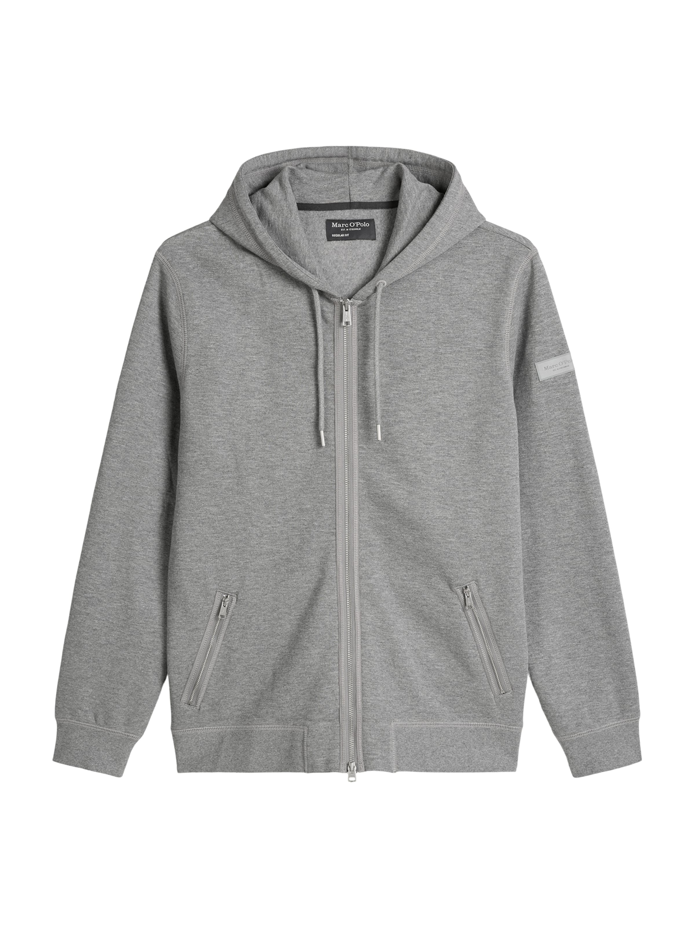 Marc O'Polo Zip-Up Hoodie in Grey: front