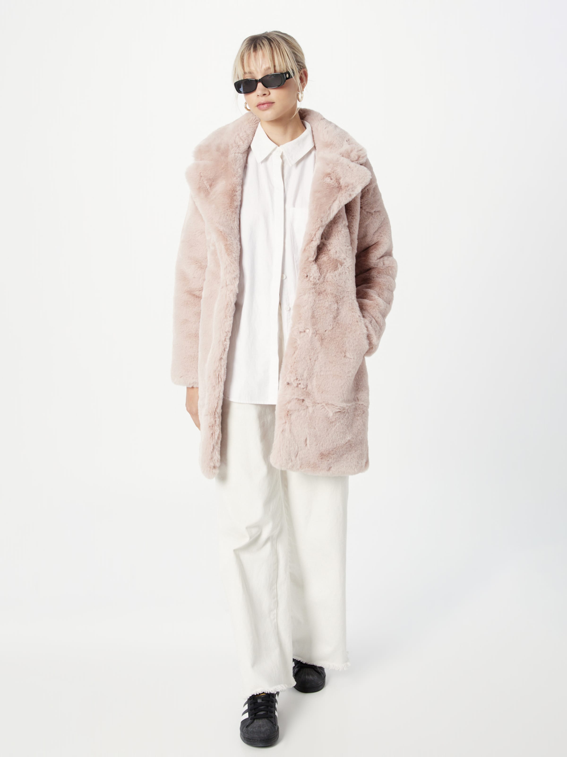 Oasis pink top faux fur coat