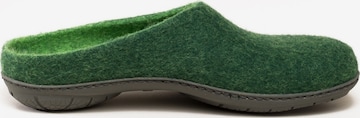 MagicFelt Slippers 'Filzpantoffel Magicfelt 736' in Green: front