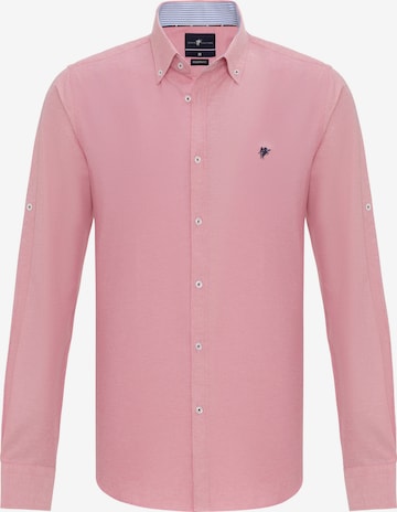 DENIM CULTURE Regular fit Button Up Shirt 'Erling' in Pink: front