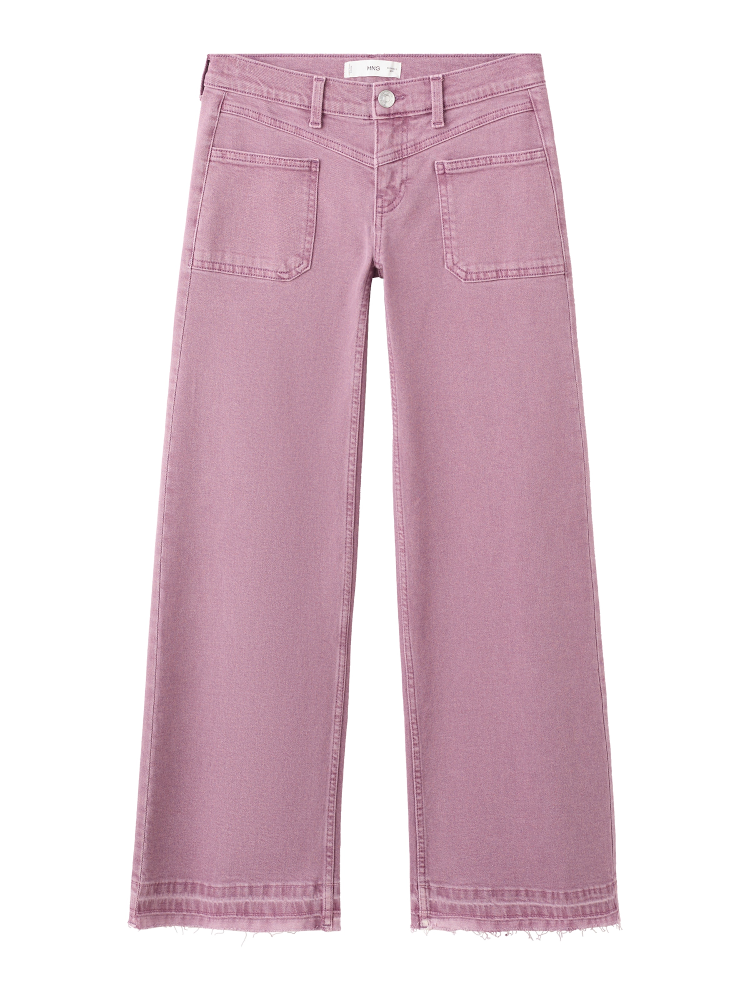 MANGO TEEN Широки крачоли Дънки 'SABRINA' в розово: отпред