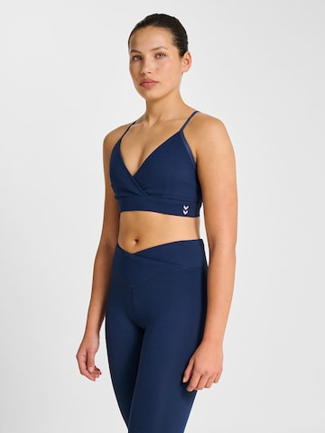 Hummel Bustier Sporttop in Blauw: voorkant