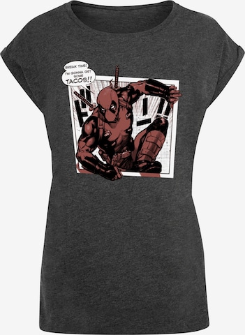 ABSOLUTE CULT Shirt 'Deadpool - Tacos Breaktime' in Grijs: voorkant