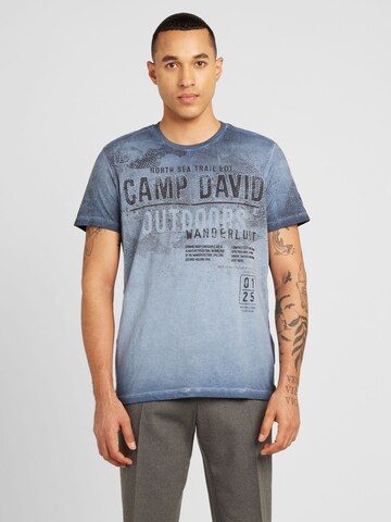 T-Shirt 'North Sea Trail' CAMP DAVID en bleu : devant