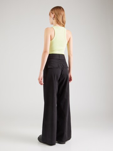 HUGO Wide Leg Hose 'Hicandi-1' in Schwarz