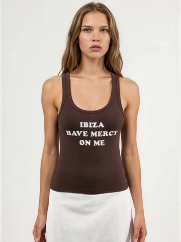 Busem Top in Brown: front