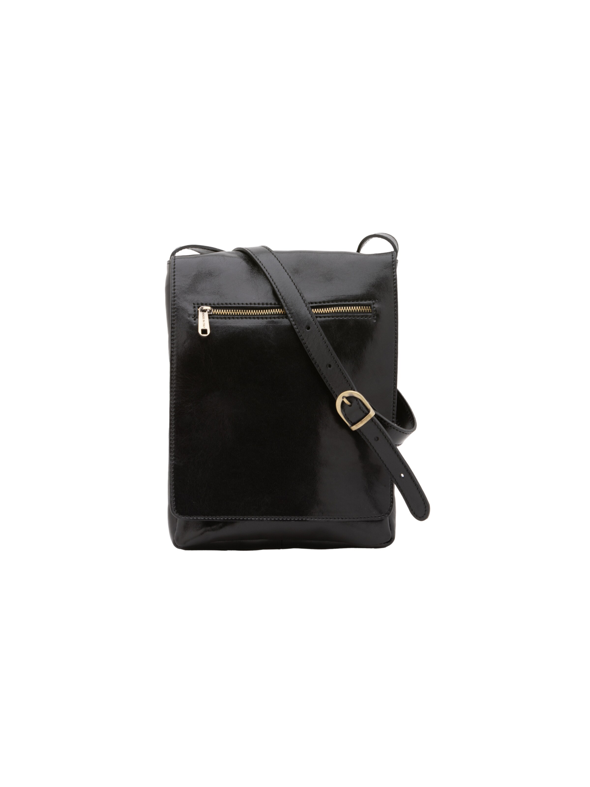 Borsa a tracolla 'Borsa a tracolla uomo vera pelle vacchetta con chiusura calamita - Made in Italy' di I Fratelli in nero: frontale