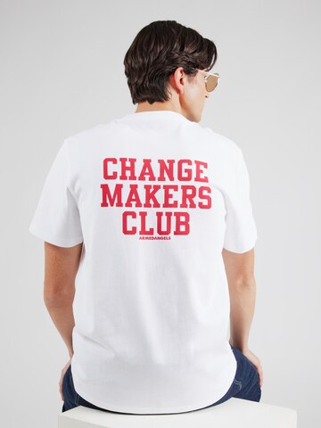 ARMEDANGELS Shirt 'MAARKOS CHANGEMAKERS' in Wit: voorkant