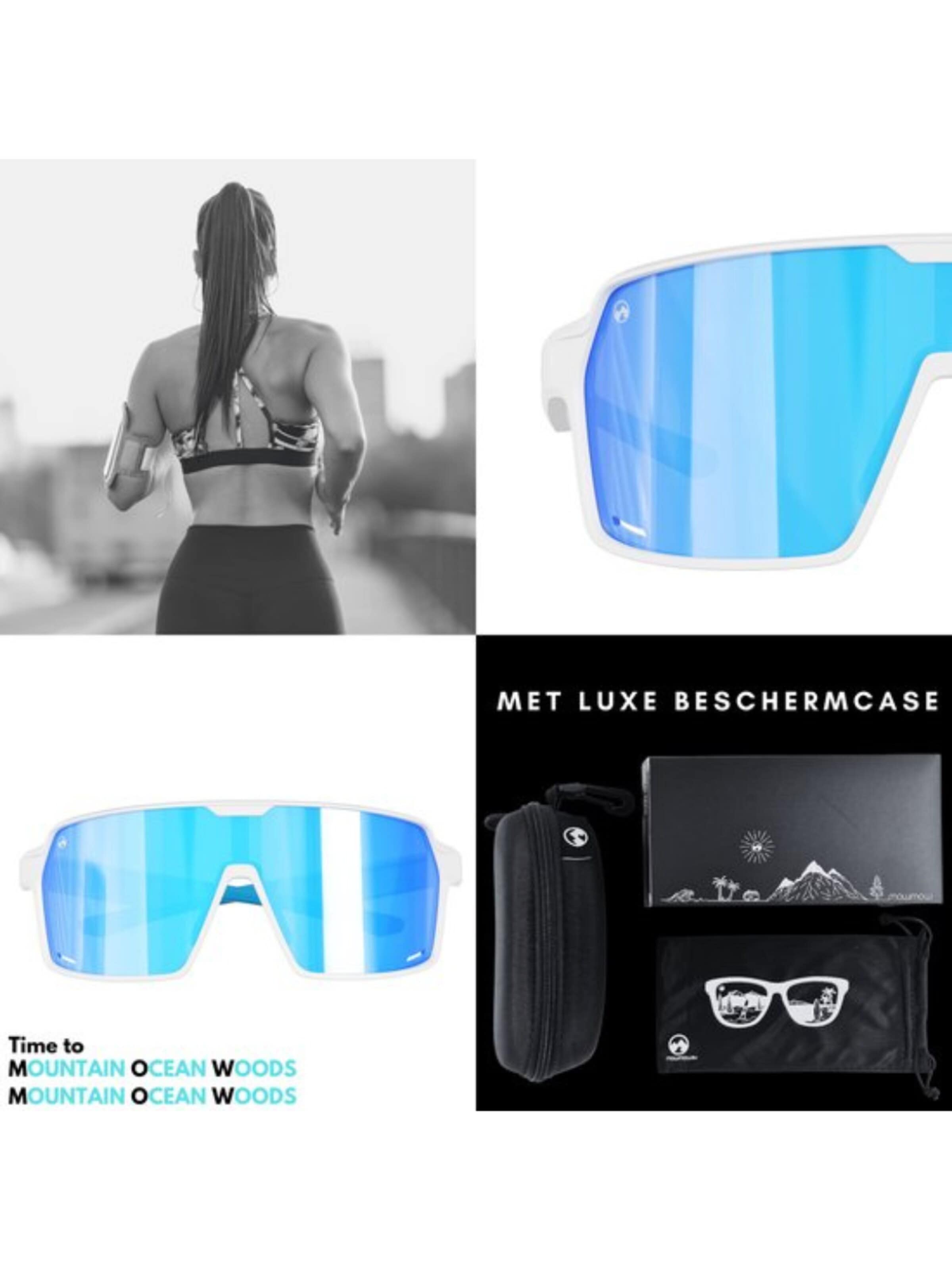 Occhiali da sole sportivi 'MowMow Titan Sunglasses - Sports Glasses - Cycling Glasses - Men - Women' di Mowmow in blu