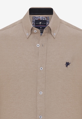 DENIM CULTURE Regular fit Button Up Shirt 'Matthew' in Beige