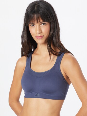 ADIDAS SPORTSWEAR Bustier Sport bh 'Alpha' in Blauw: voorkant