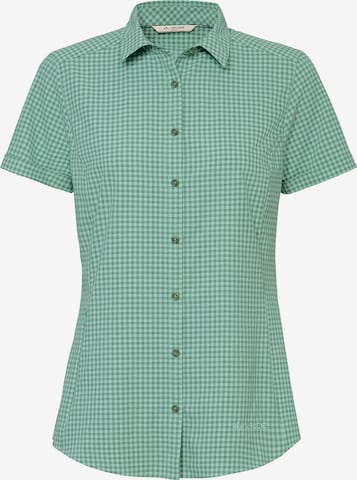 VAUDE Athletic Button Up Shirt 'Seiland III' in Green: front