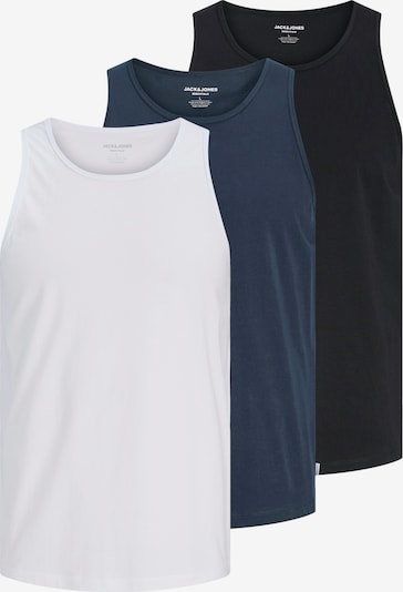 Marškinėliai 'JJEORGANIC' iš JACK & JONES, spalva – tamsiai mėlyna / juoda / balta, Prekių apžvalga