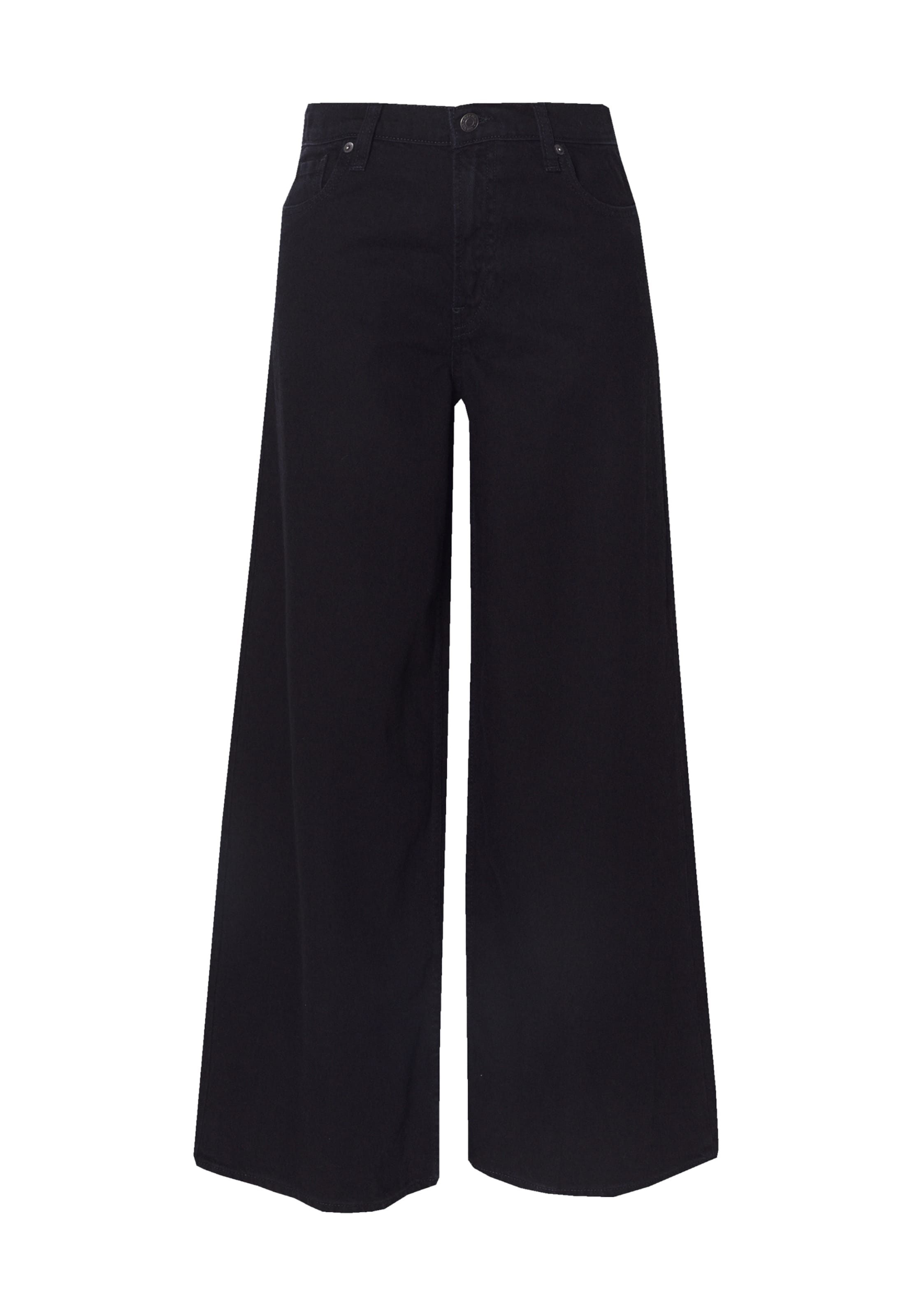 Wide leg Jeans de la GAP pe negru: față