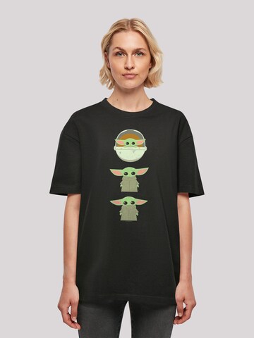 F4NT4STIC T-Shirt 'The Mandalorian The Child Poses' in Schwarz: predná strana