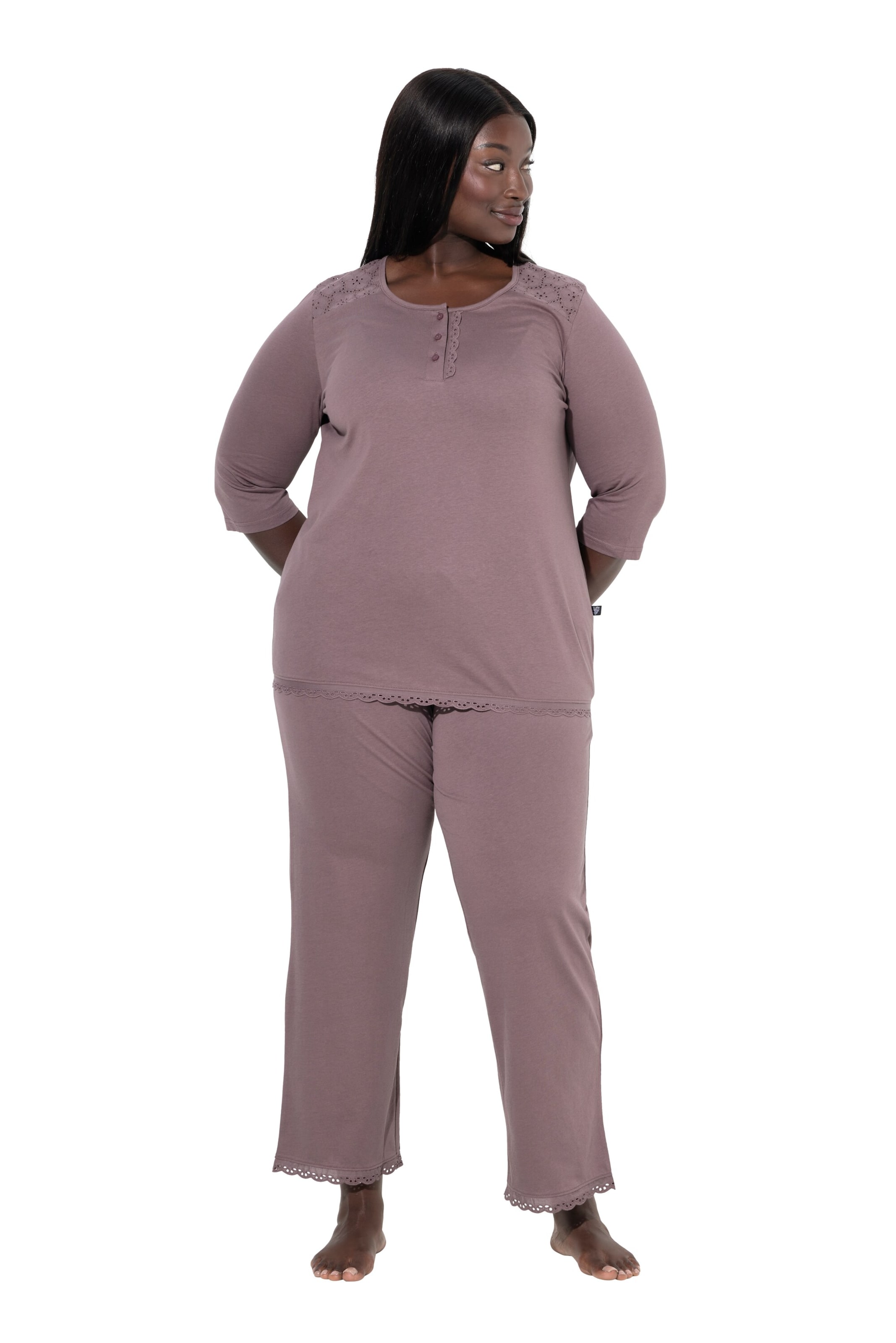 Ulla Popken Pajama in Purple: front