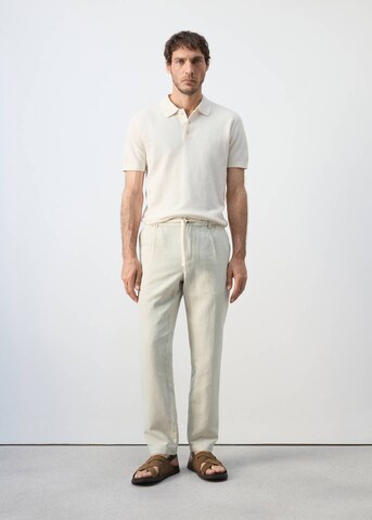MANGO MAN Slim fit Pleat-Front Pants 'Romelino' in Beige