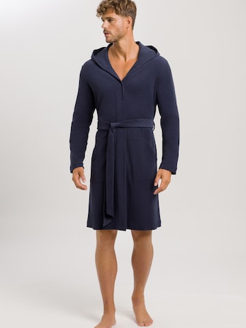 Hanro Long Bathrobe 'Night & Day' in Blue