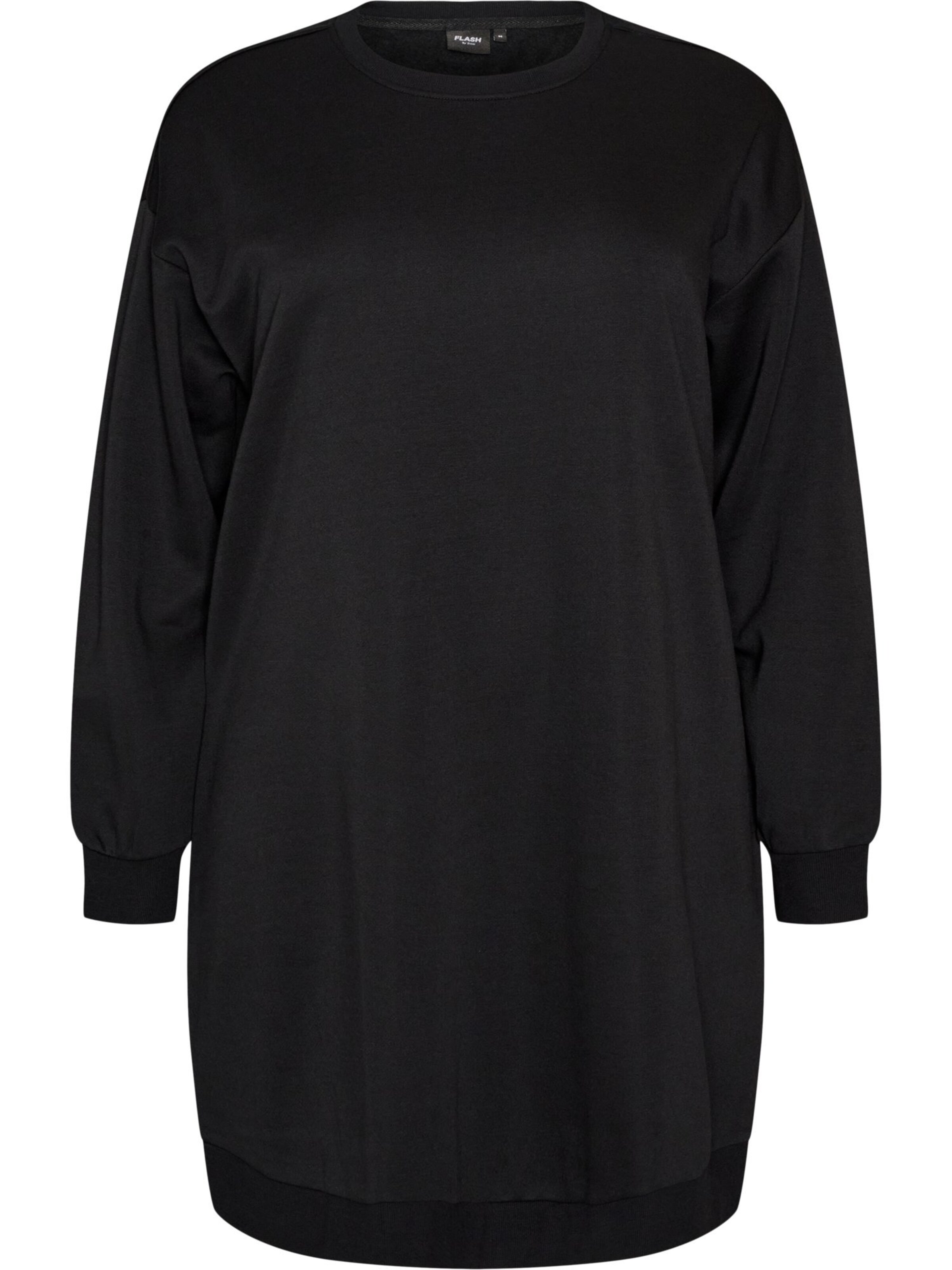 Zizzi Oversized jurk 'FLAMELA' in Zwart: voorkant
