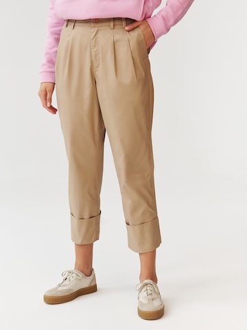 Regular Pantalon à pince 'Erto' TATUUM en beige : devant