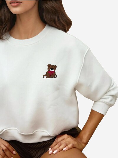 Hiccup Sweatshirt in braun / weiß, Produktansicht