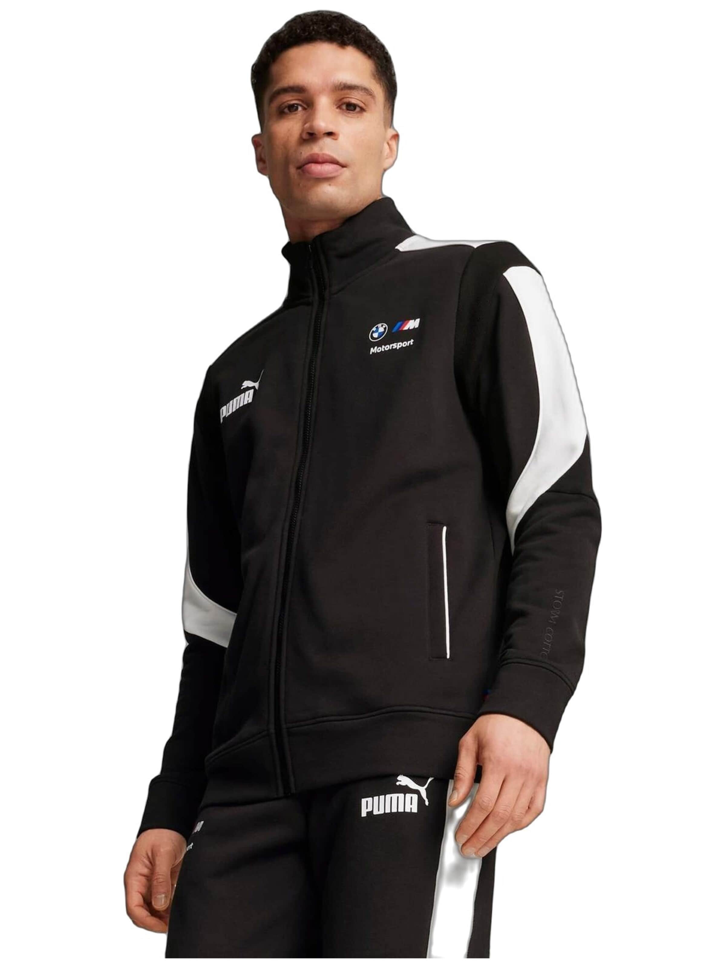 PUMA - Chaqueta deportiva 'Puma Bmw Mms Mt7 Sweat Jacket' en negro: frente