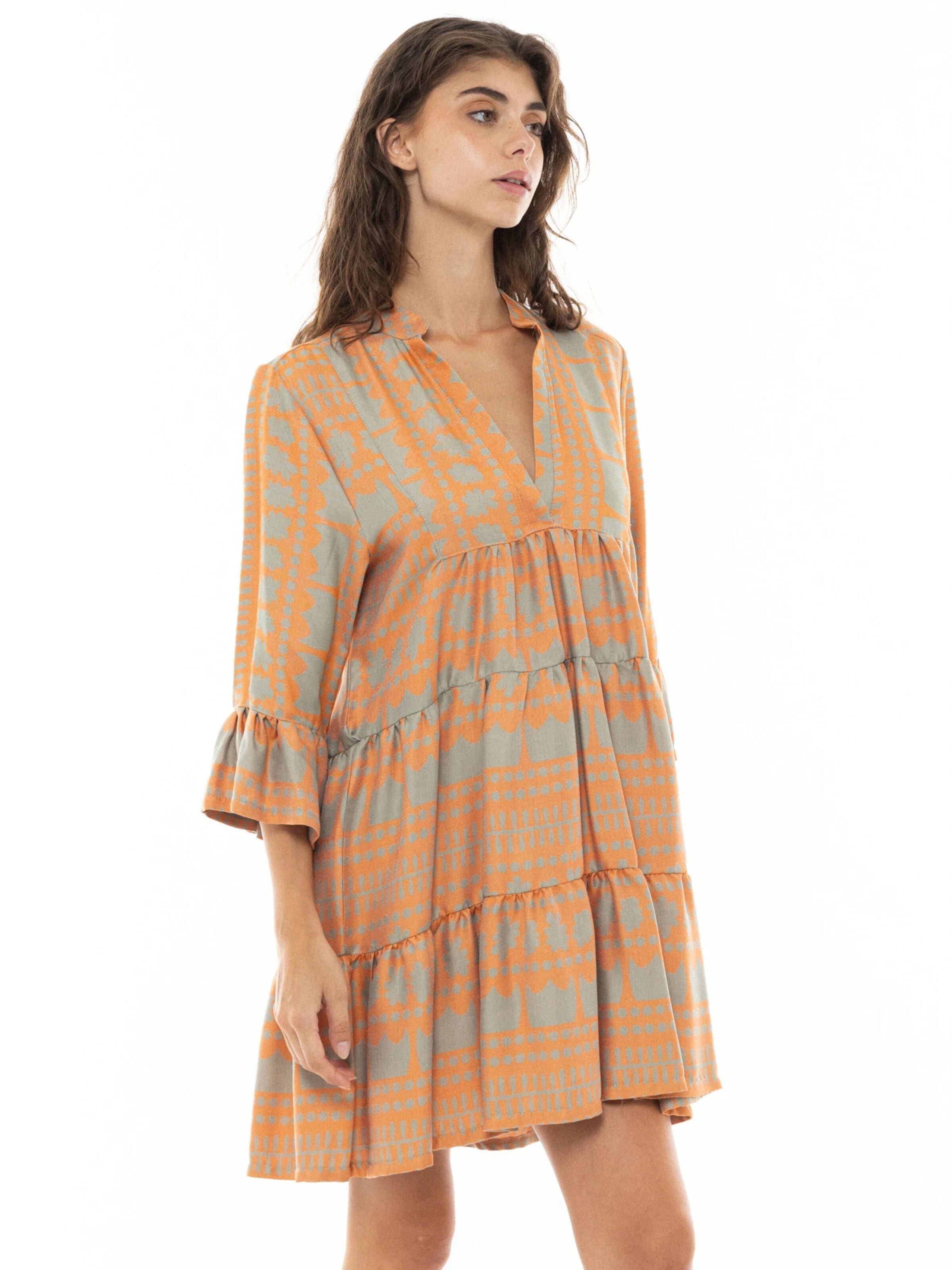 Robe d’été 'BEACHWEAR EMBROIDERY CROWN' Pink Label en orange