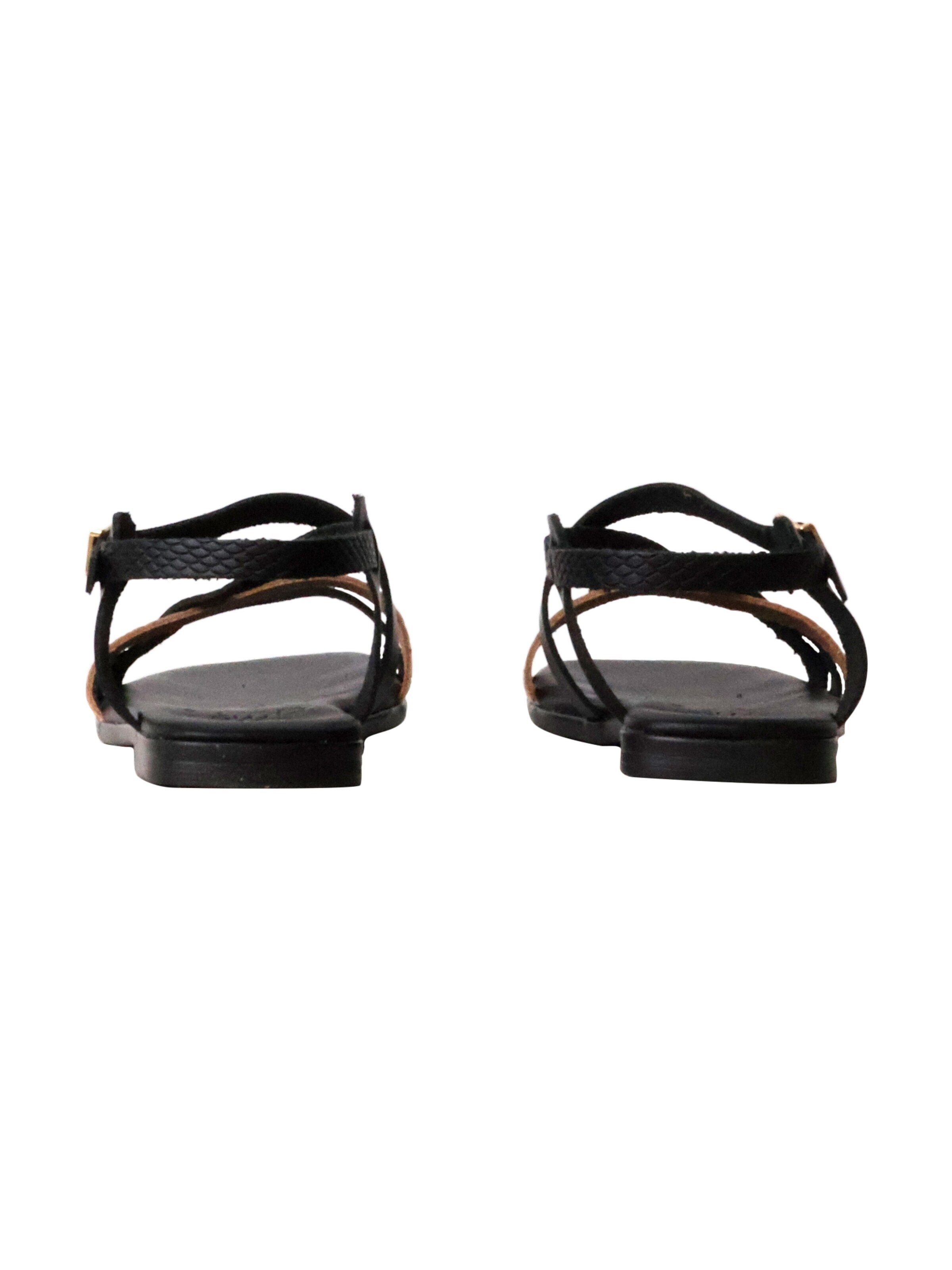 Oh my Sandals Sandały 'Flache Ledersandalen' w kolorze czarny