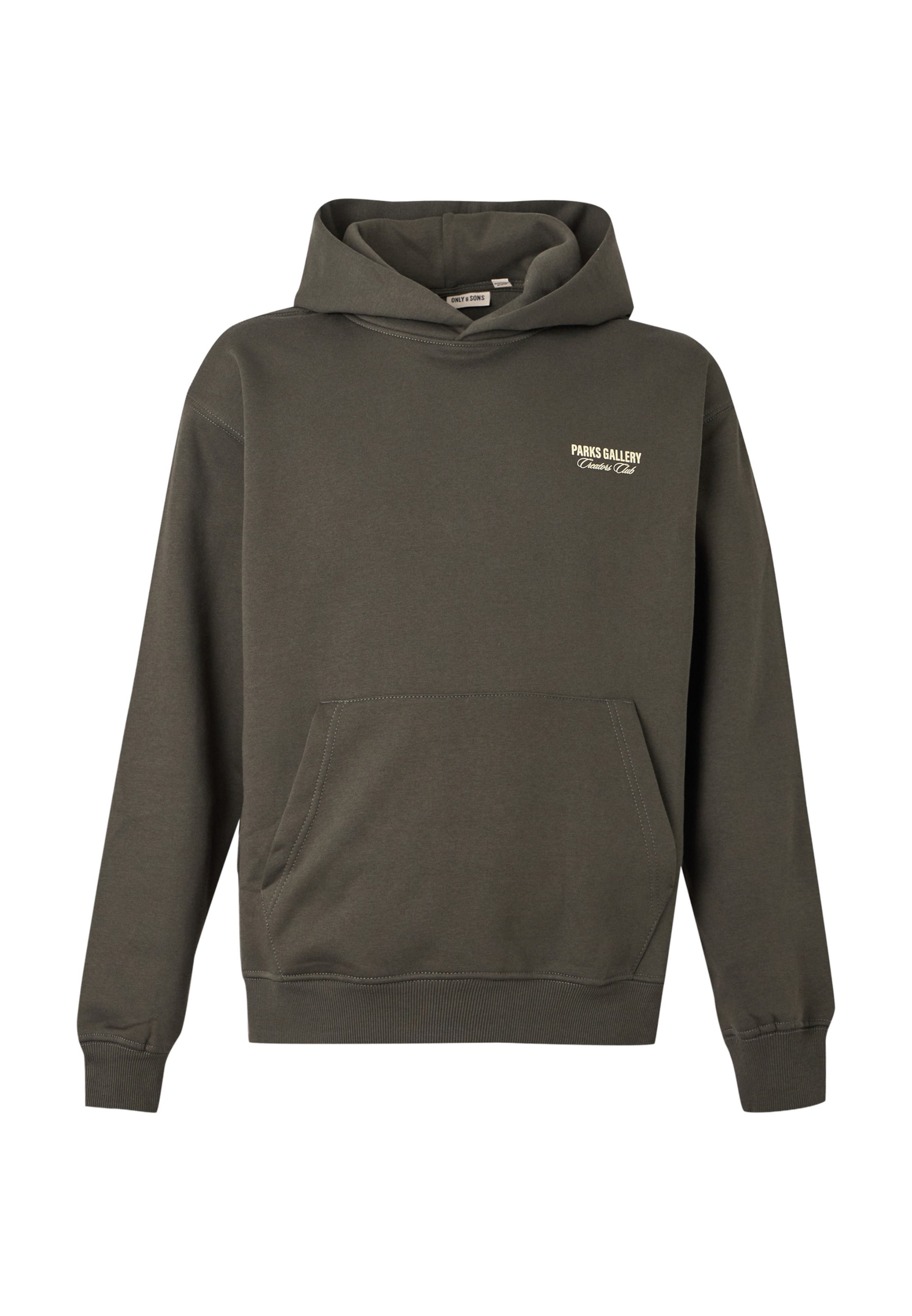 Only & Sons Sweatshirt 'ONSPARKS GALLERY' in XS in de kleur Lichtgeel / Grafiet, Productweergave