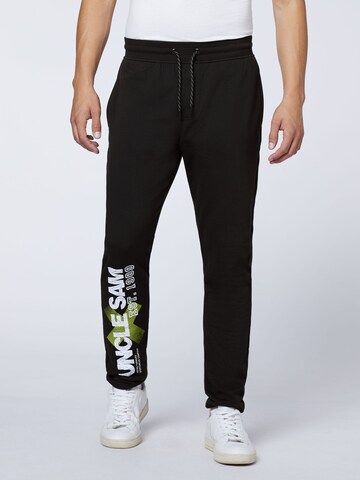 UNCLE SAM Regular Pants ' mit Labelprint ' in Black: front