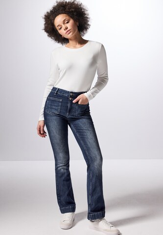 Street One Studio Slimfit Skinny Flared Jeans in Blau