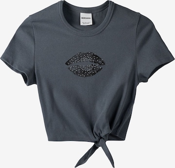 T-shirt Bershka en gris : devant