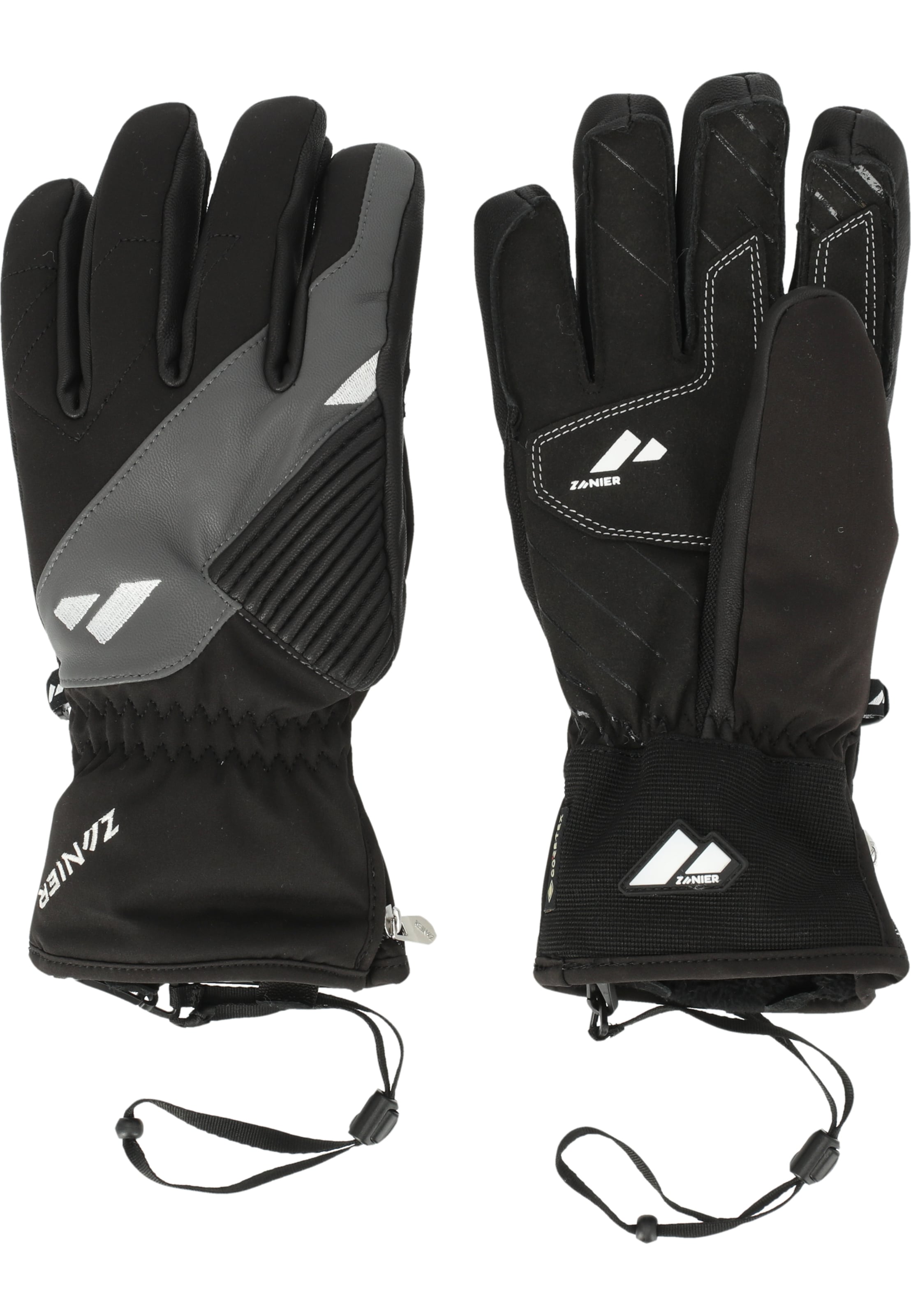 Zanier Full Finger Gloves 'Gerlos GTX' in Black: front