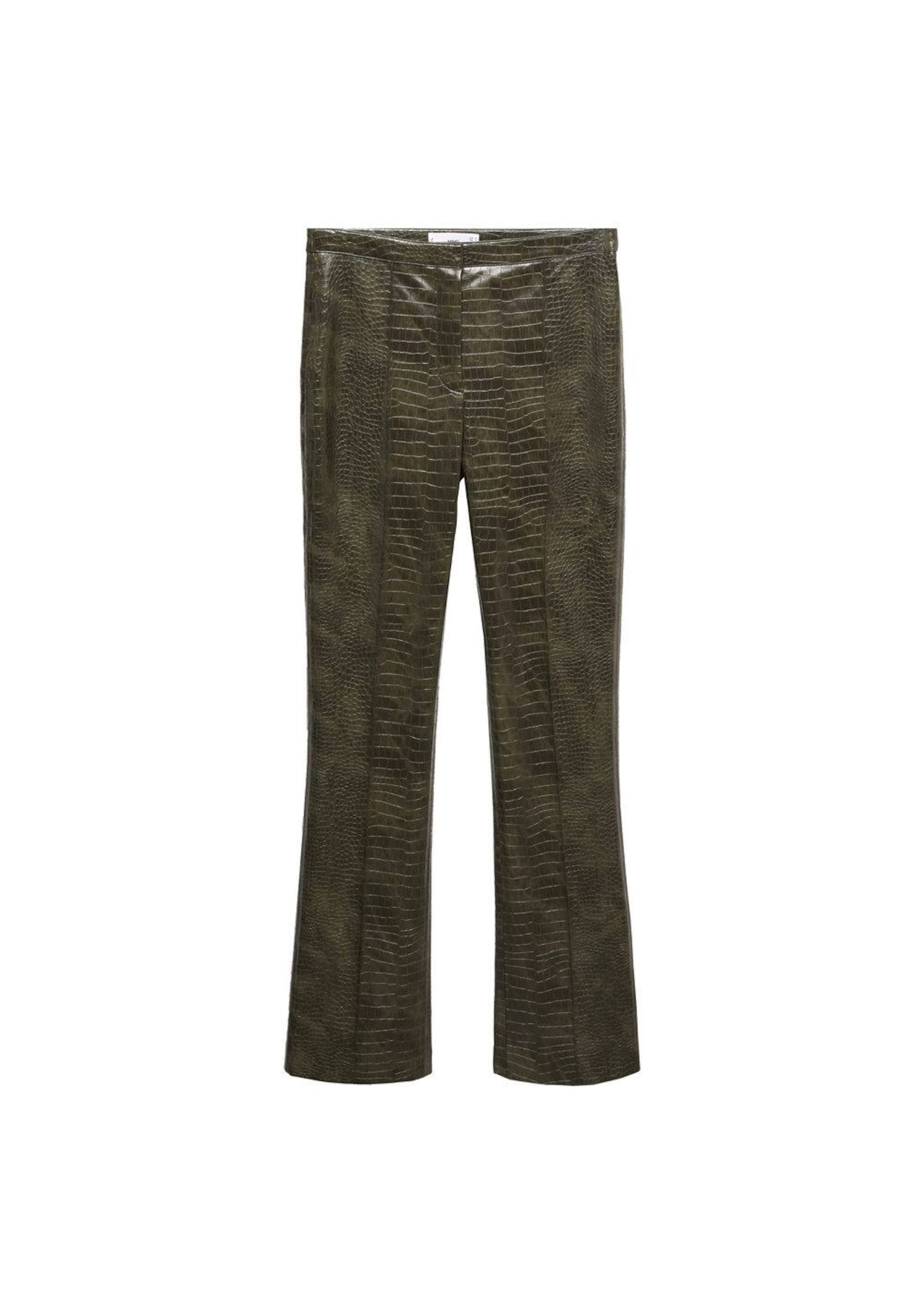 MANGO Flared Ráncos nadrág 'cassie' - zöld: elől