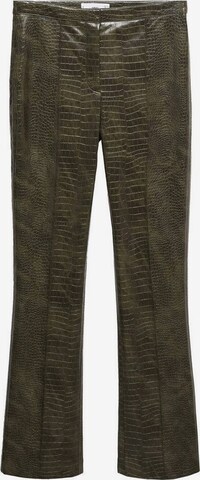 MANGO Rozkloszowany krój Spodnie w kant 'cassie' w kolorze zielony: przód