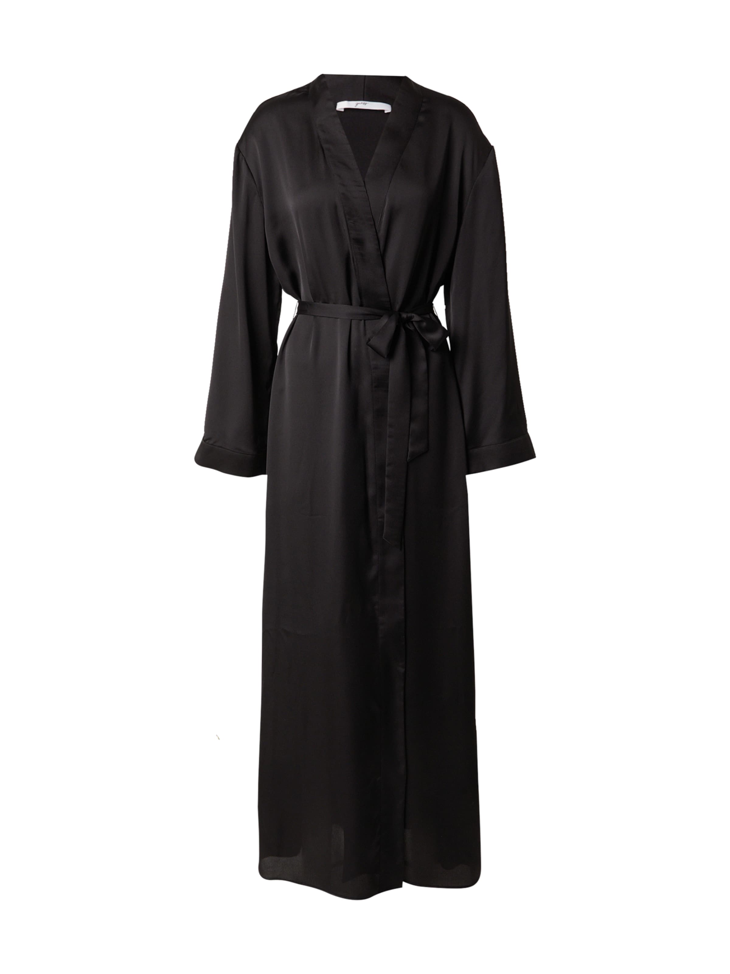 GUESS Long Bathrobe in Black: front