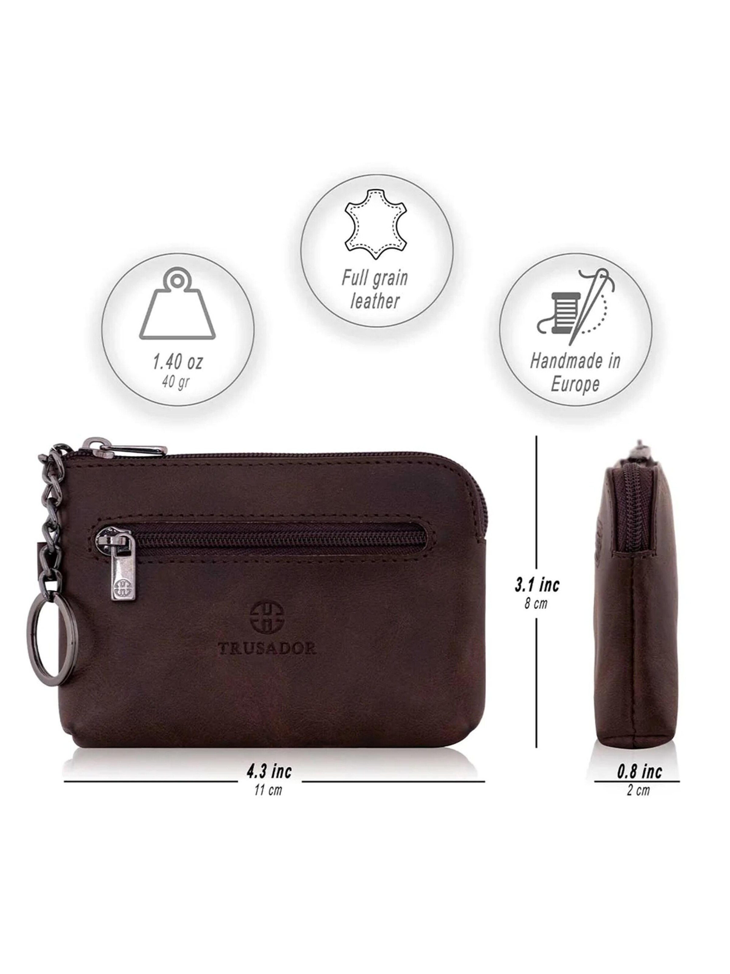 Trusador Key Ring 'Milano' in Brown