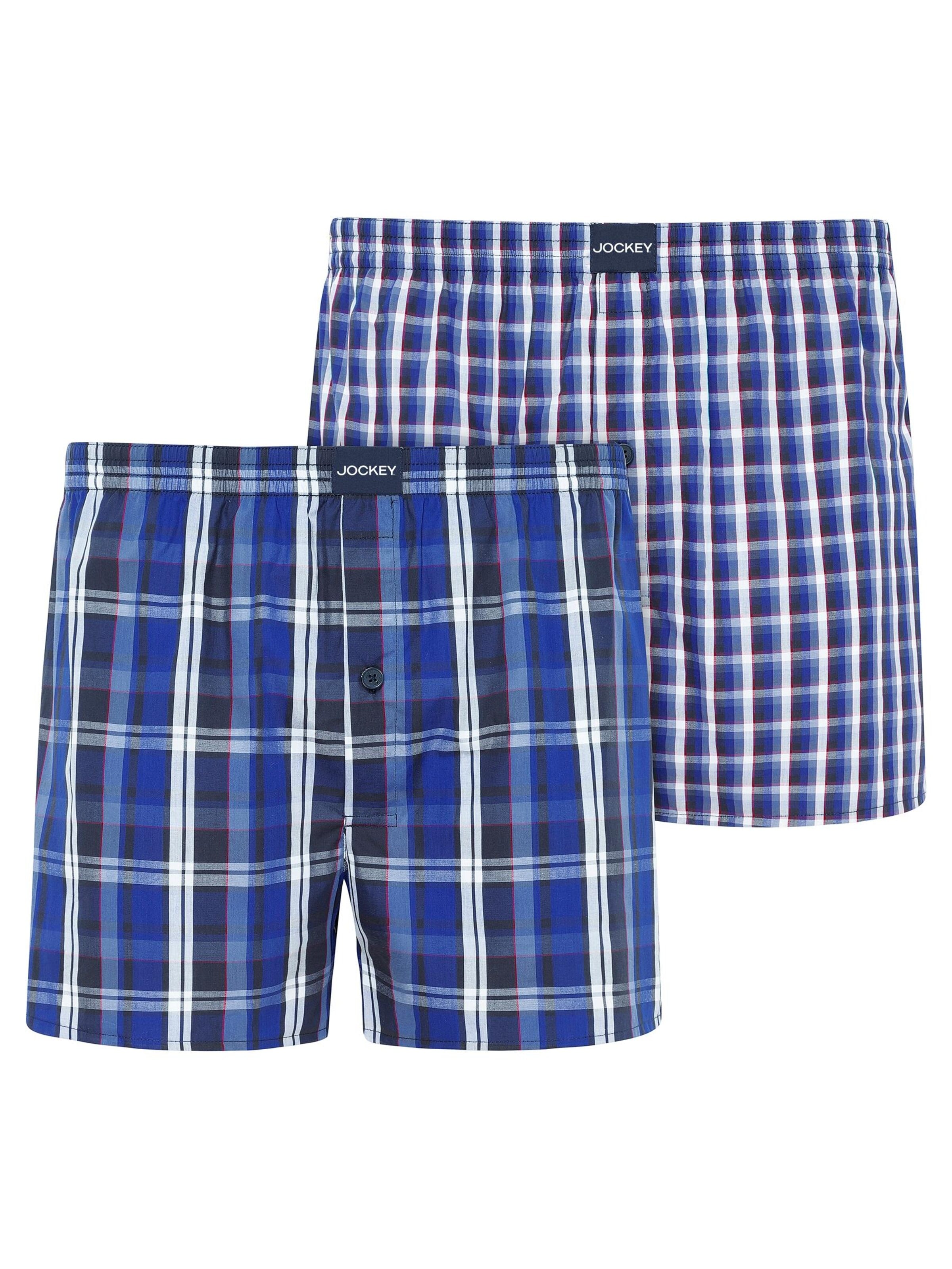 JOCKEY Boxer shorts 'Everyday Striped Boxer Woven - 2 Pack' in Blue: front