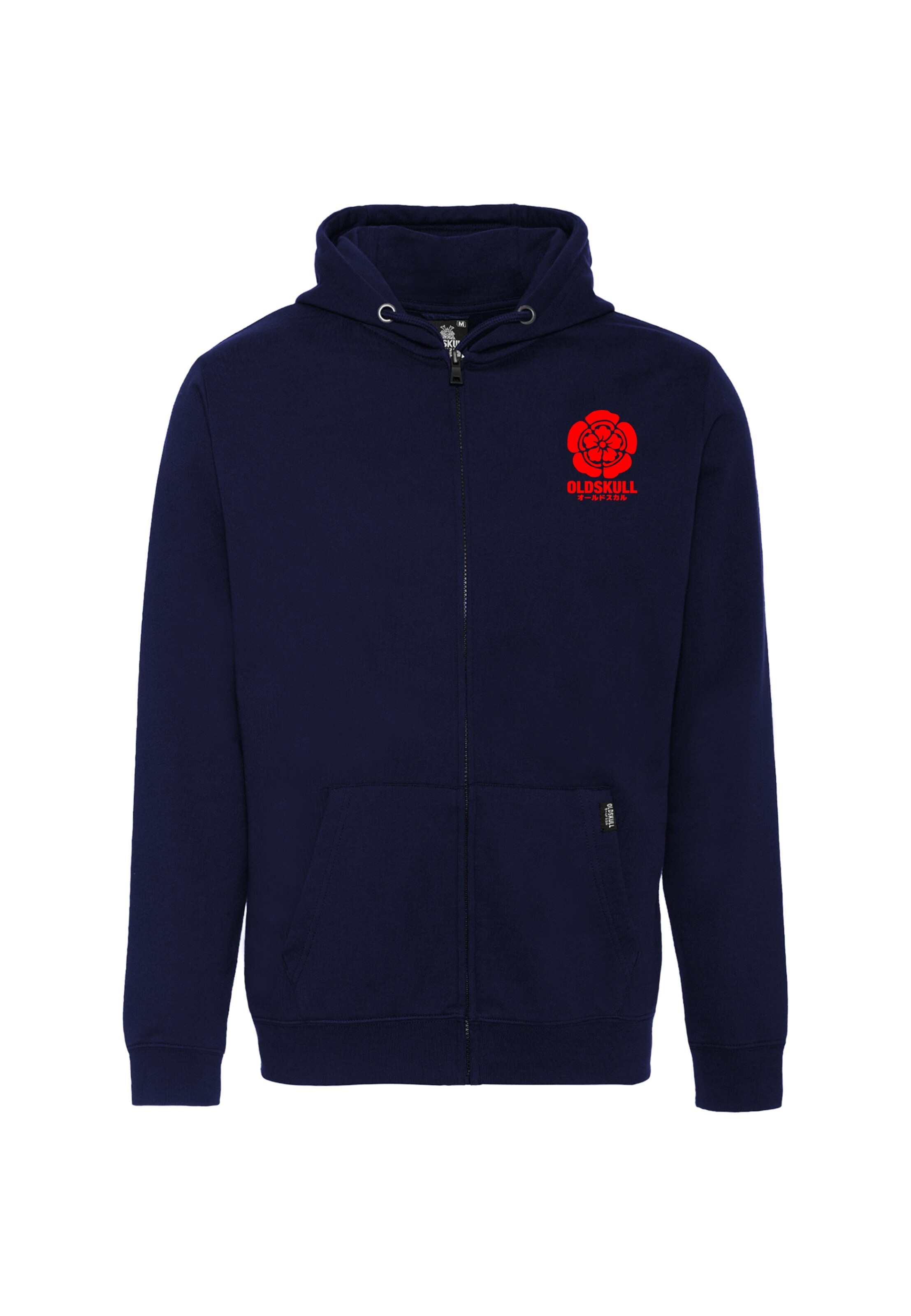 Oldskull Sweat jacket 'Retro Japan Island' in Blue: front