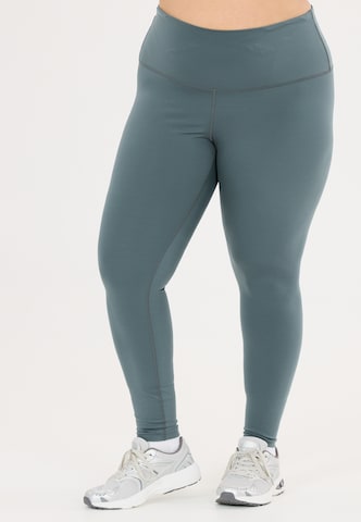 Q by Endurance Skinny Funktionstight in Blau: Vorderseite