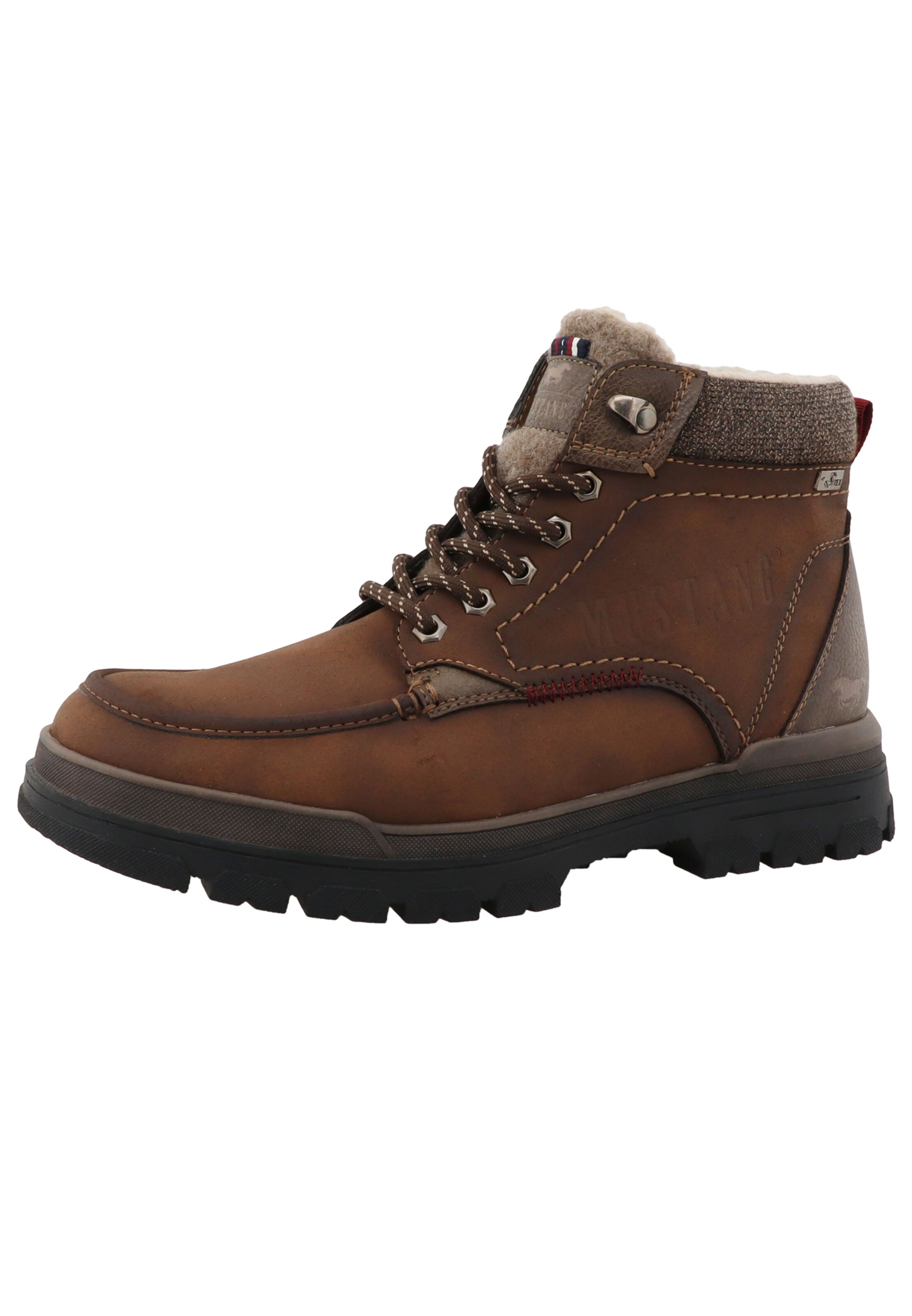 MUSTANG - Botas com atacadores 'Peppin' em castanho: frente