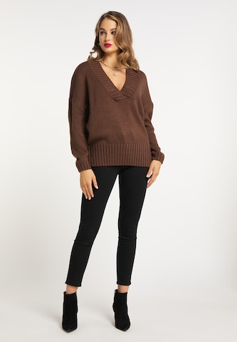 Pullover di faina in marrone