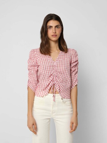 purpurinė Scalpers Marškinėliai 'Gingham': priekis