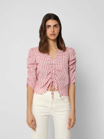 Scalpers Shirt 'Gingham' in Lila: voorkant