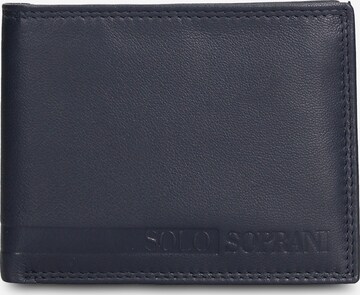 Portamonete 'Portafoglio Uomo Vera Pelle Solo Soprani Compatto 12,5x9,5 cm' di Solo Soprani in blu: frontale