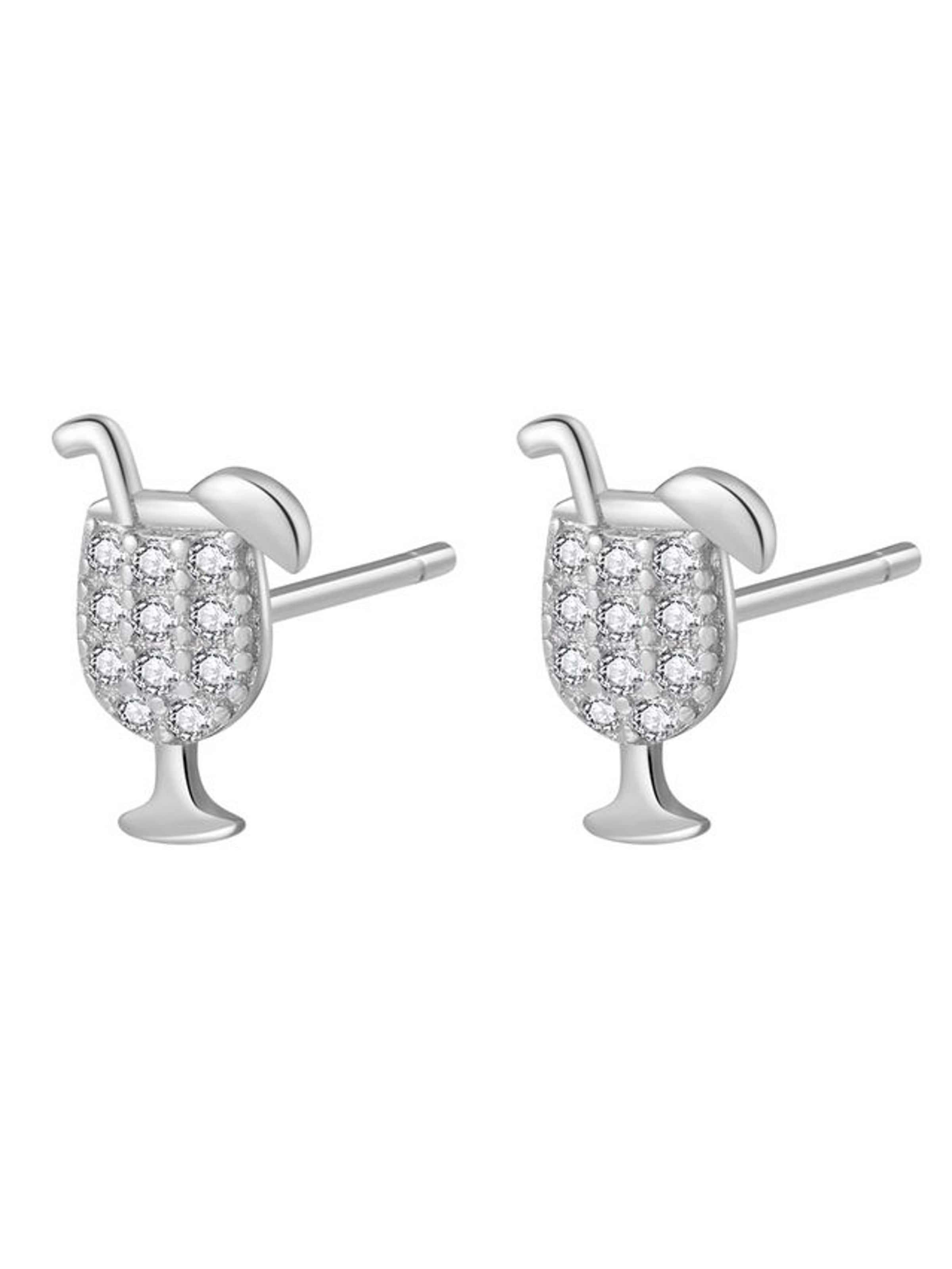 Hey Happiness Pendientes 'Cheers Charm' en plata, Vista del producto