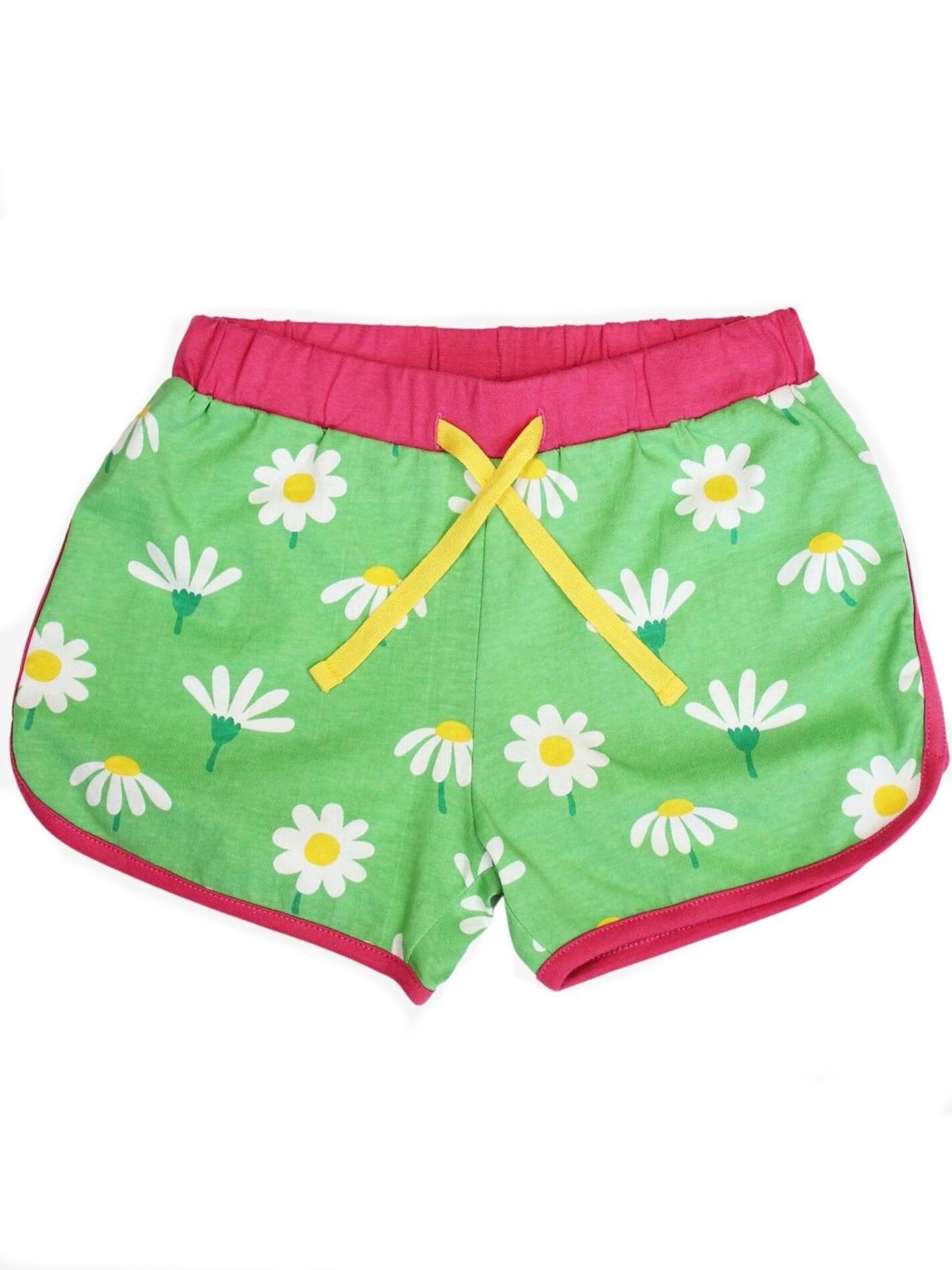 Toby Tiger Hose 'Bio-Baumwoll Kinder Shorts mit Gänseblümchen-Druck'‌‌‌‌ in 80 in grün, Produktansicht